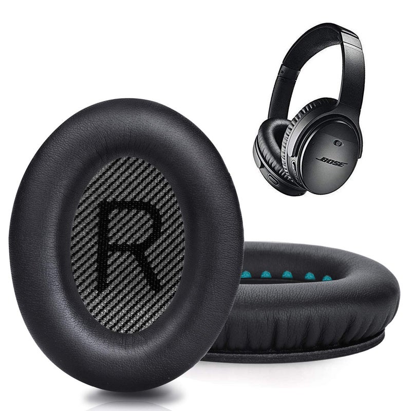 GEVO Premium Replacement Ear Pads for Bose QC35 & QC35ii Headphones Made by GEVO- Comfortable Adaptive Memory Foam and Extra Durable - Fits QuietComfort 35 & 35ii / SoundLink 1&2 AEï¼ˆOver-Earï¼‰ (Black) - Image 1